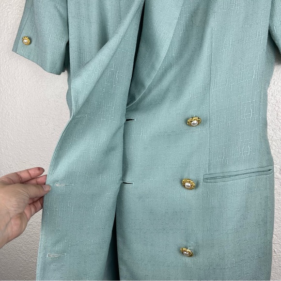 Atrium Collection Vintage Tweed Blazer Button Up Lined Coat Dress Size 8 - Picture 10 of 16